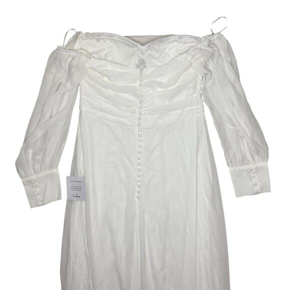 NWT Lulus Adorna White Off-the-Shoulder Maxi Dress Size M - Picture 8 of 11